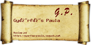 Gyárfás Paula névjegykártya